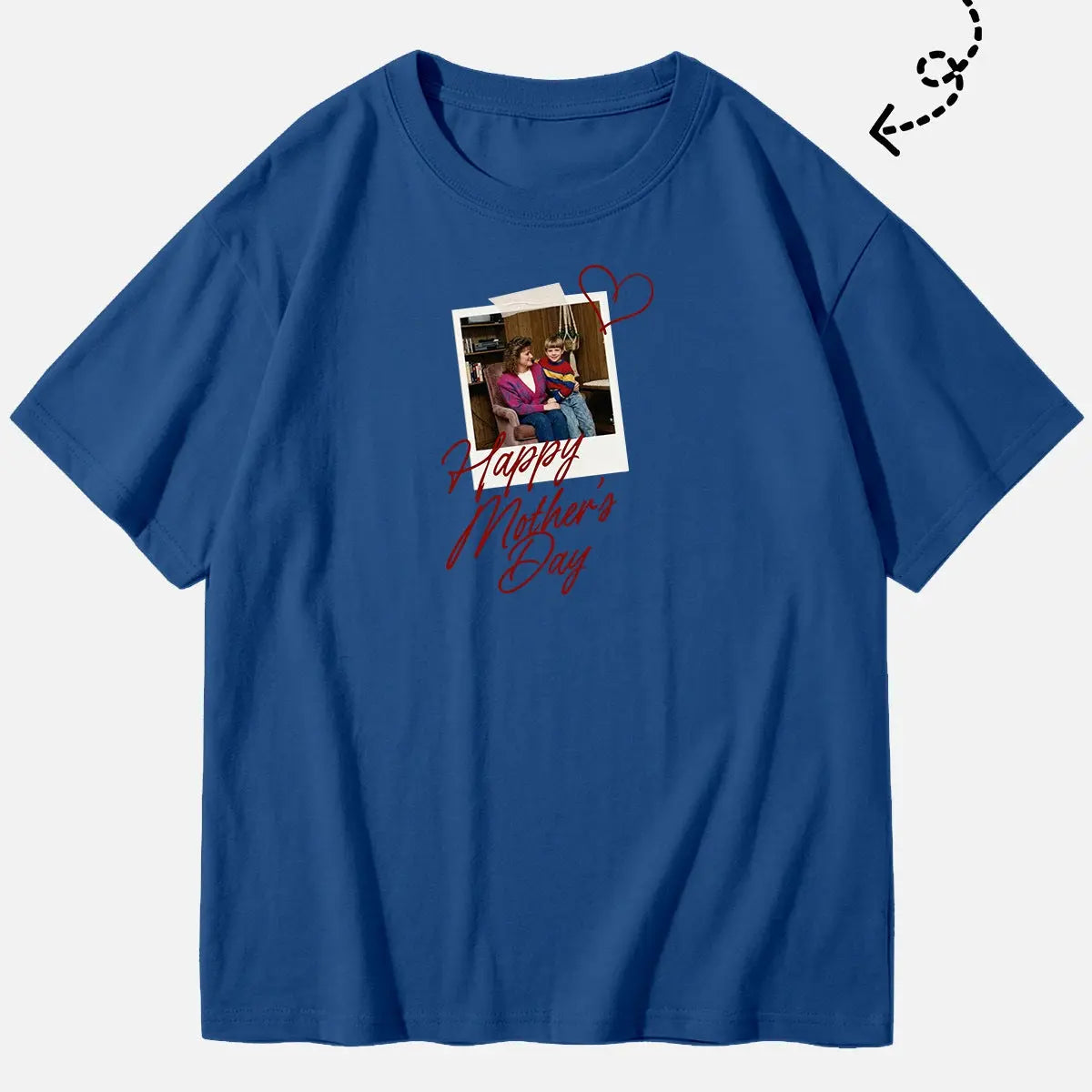 Custom Mother's Day Photo Cotton Short Sleeve T-Shirt Eleven Oasis
