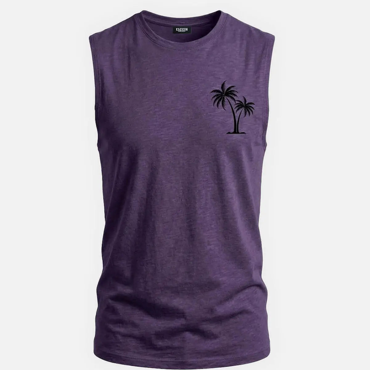 Men's Palm Graphic Crew Neck Tank Top ElevenOasis