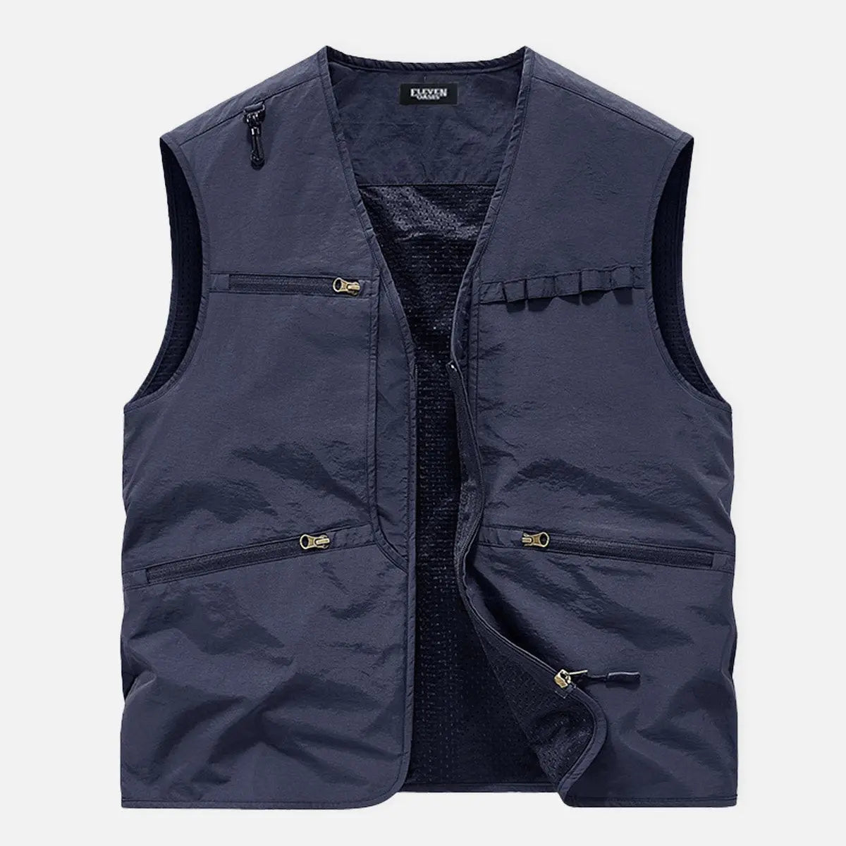 Men's Slim Fit Multi-Pocket Outdoor Utility Vest Eleven Oasis
