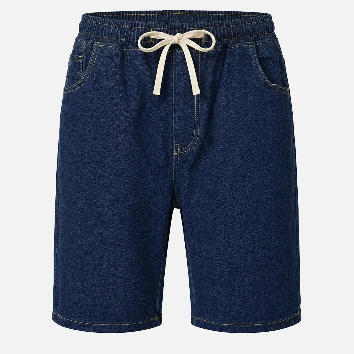 Men's Stretch Cotton Straight-Leg Drawstring Denim Shorts Eleven Oasis