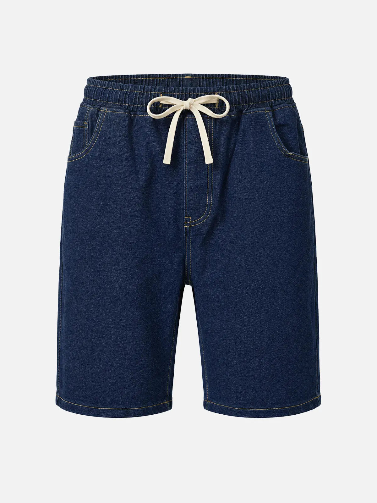 Men's Stretch Cotton Straight-Leg Drawstring Denim Shorts Eleven Oasis