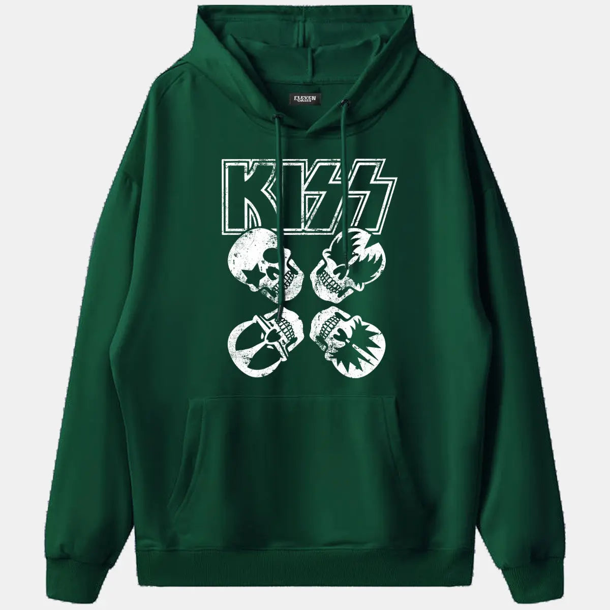 KISS Logo Band Faces Graphic Hoodie Eleven Oasis