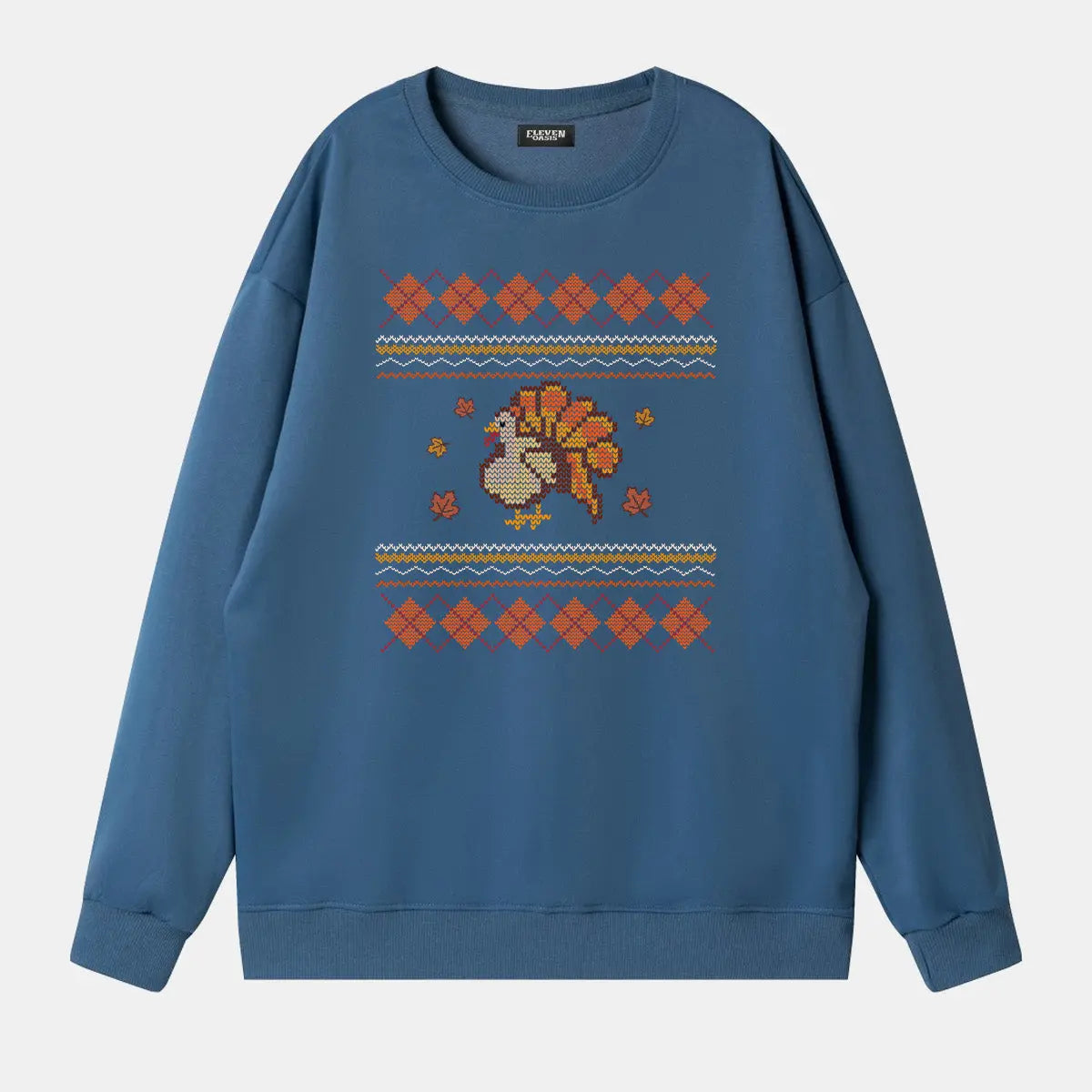 Thanksgiving Turkey Pattern Sweatshirt Eleven Oasis