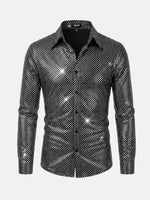 Men's Shiny Disco Long Sleeve Shirt Eleven Oasis
