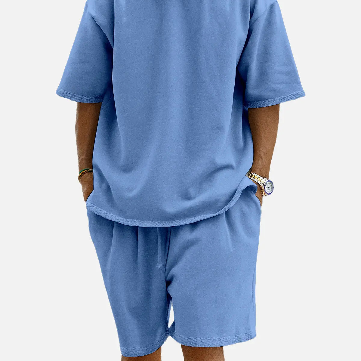 Men's Casual Two-Piece Short Sleeve Shirt and Shorts Set Eleven Oasis
