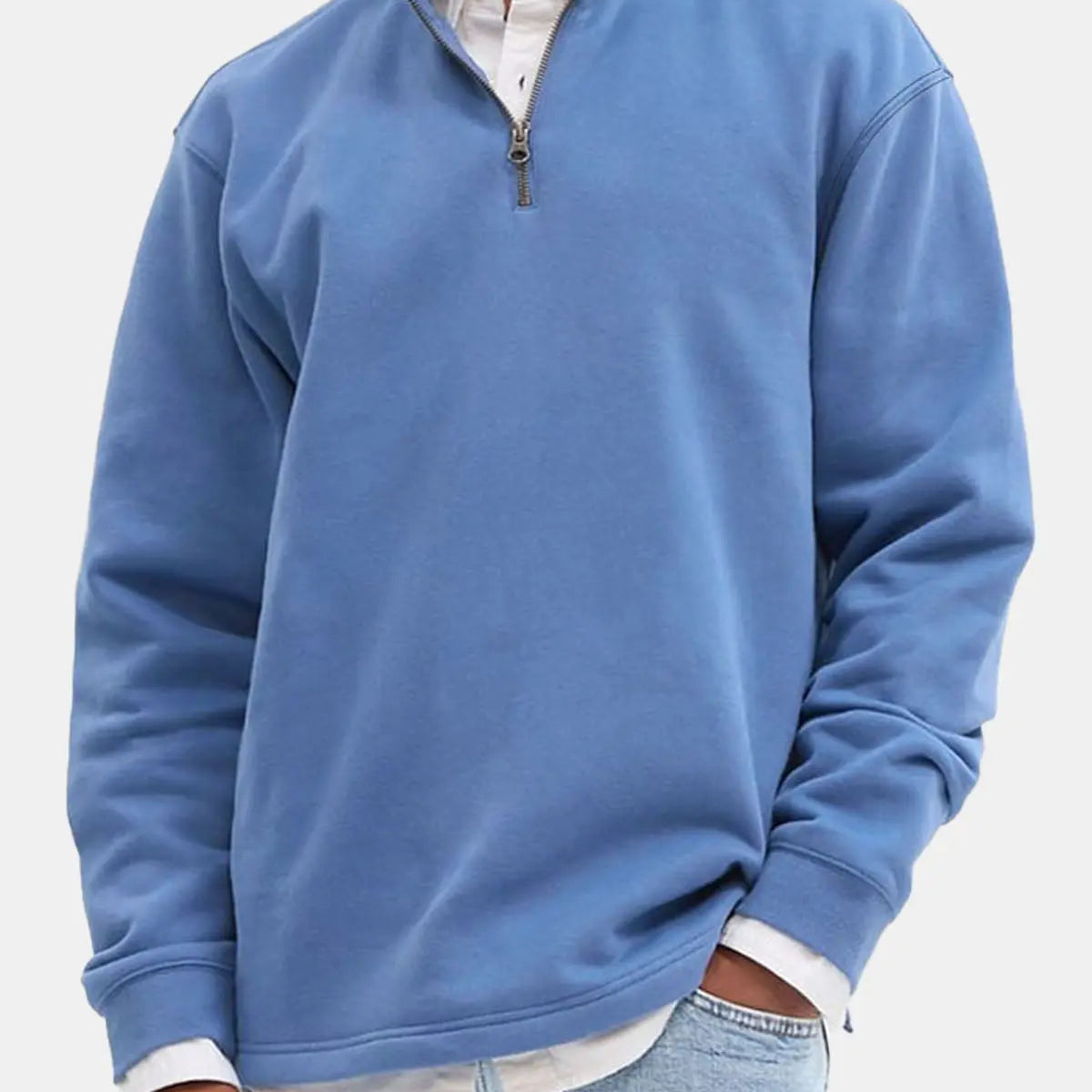 Men's Quarter-Zip Cotton Blend Sweatshirt ElevenOasis