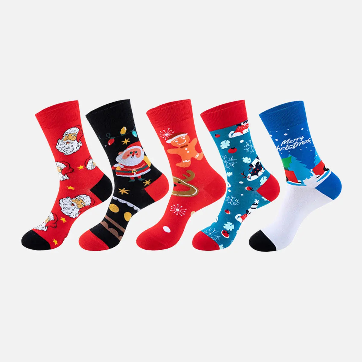 Christmas Holiday Novelty Crew Socks 5-Pack
