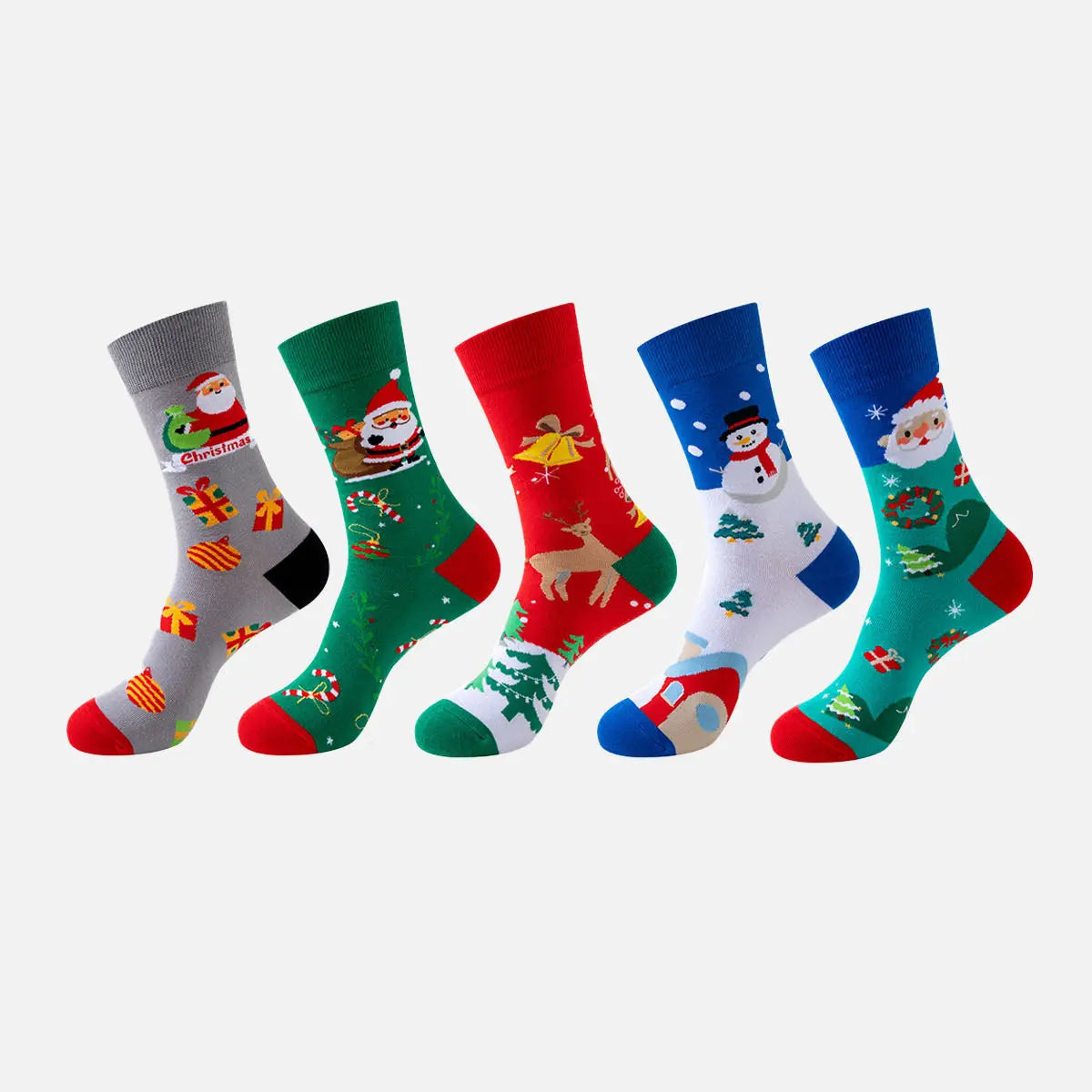 Christmas Holiday Novelty Crew Socks 5-Pack