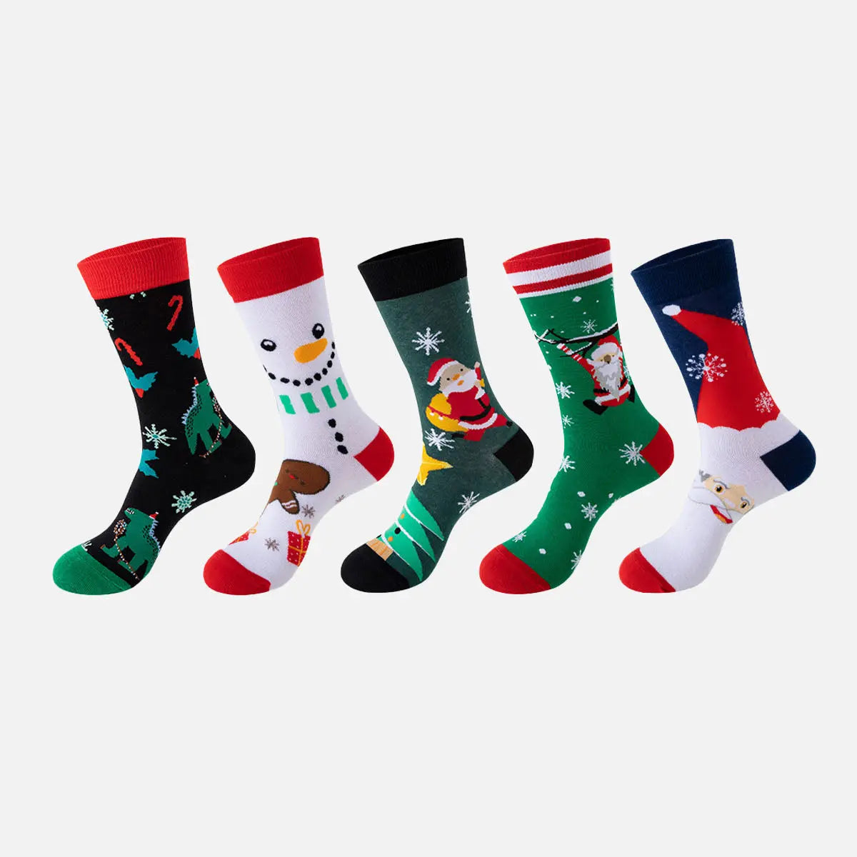Christmas Holiday Novelty Crew Socks 5-Pack