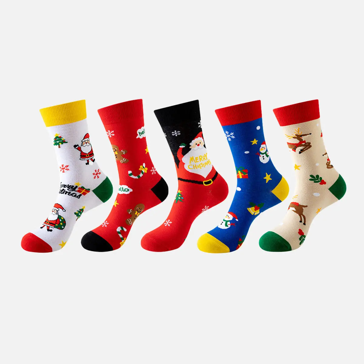 Christmas Holiday Novelty Crew Socks 5-Pack