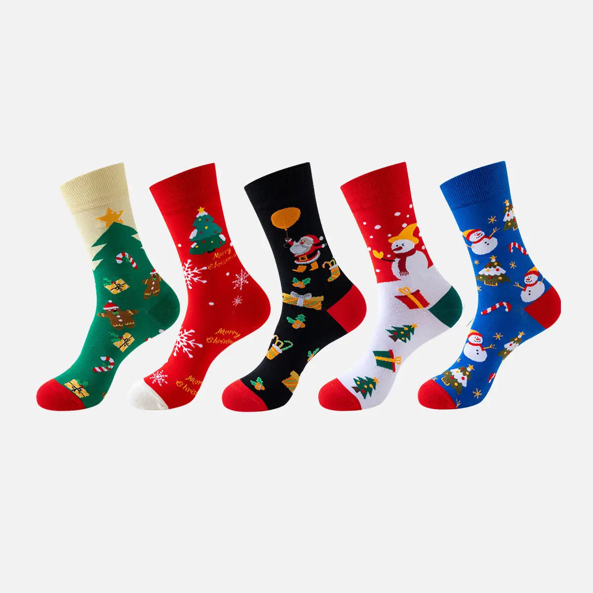 Christmas Holiday Novelty Crew Socks 5-Pack