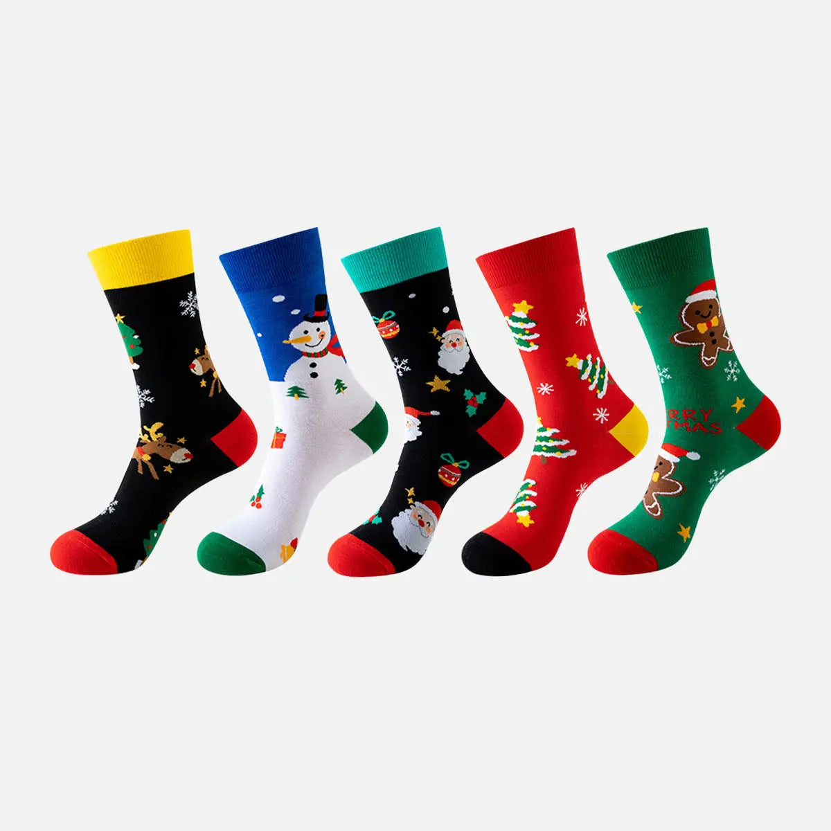 Christmas Holiday Novelty Crew Socks 5-Pack