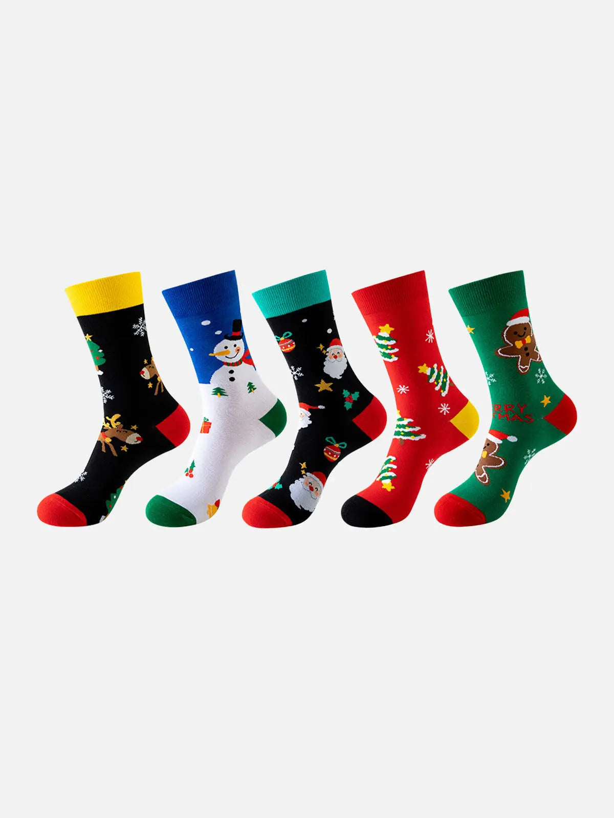 Christmas Holiday Novelty Crew Socks 5-Pack