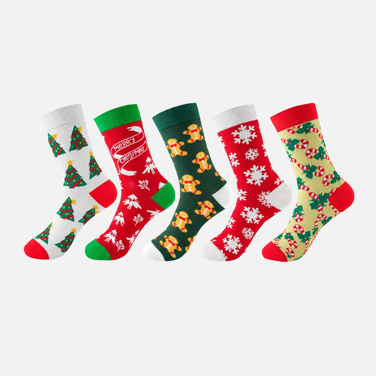 Christmas Holiday Novelty Crew Socks 5-Pack