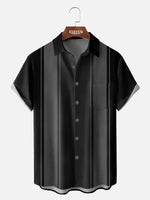 Tall Men's Basic Striped Bowling Short Sleeve Shirt Eleven Oasis