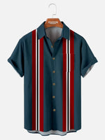 Hawaii Striped Men's Short Sleeve Shirt ElevenOasis