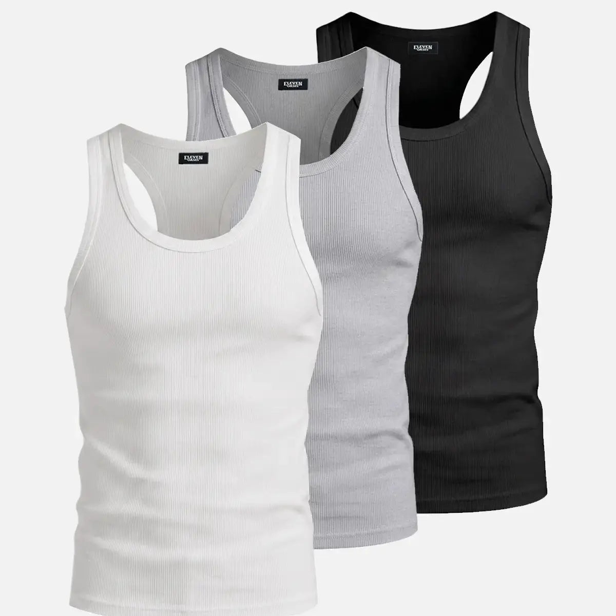 Men's Ribbed Athletic Slim Fit Tank Top Eleven Oasis