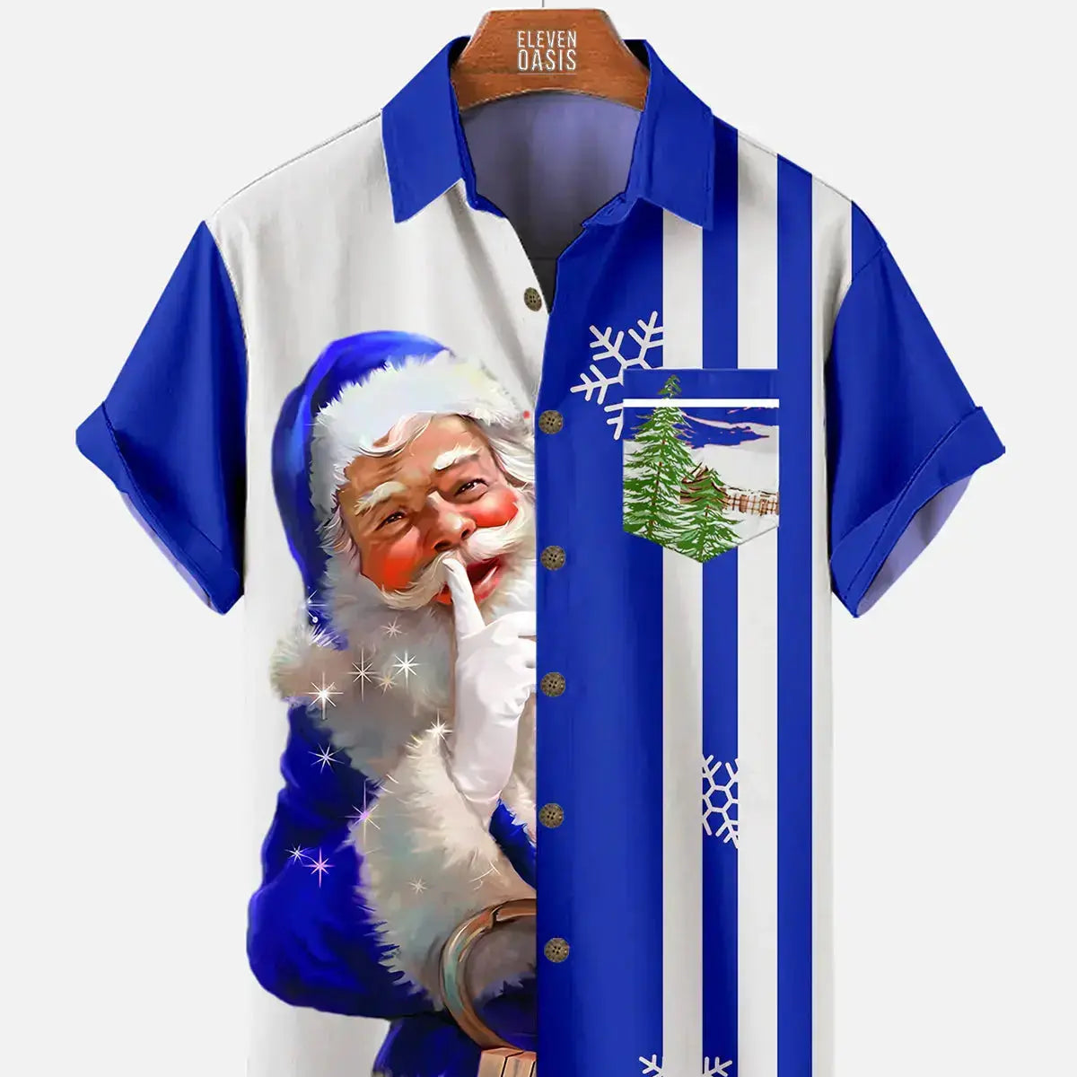 Tall Men's Shhh Santa Short Sleeve Shirt