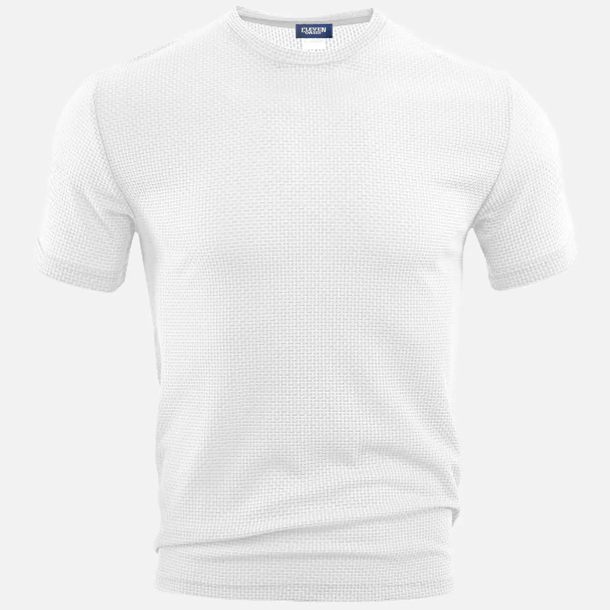 Men's Textured Jacquard Crew Neck T-Shirt Eleven Oasis