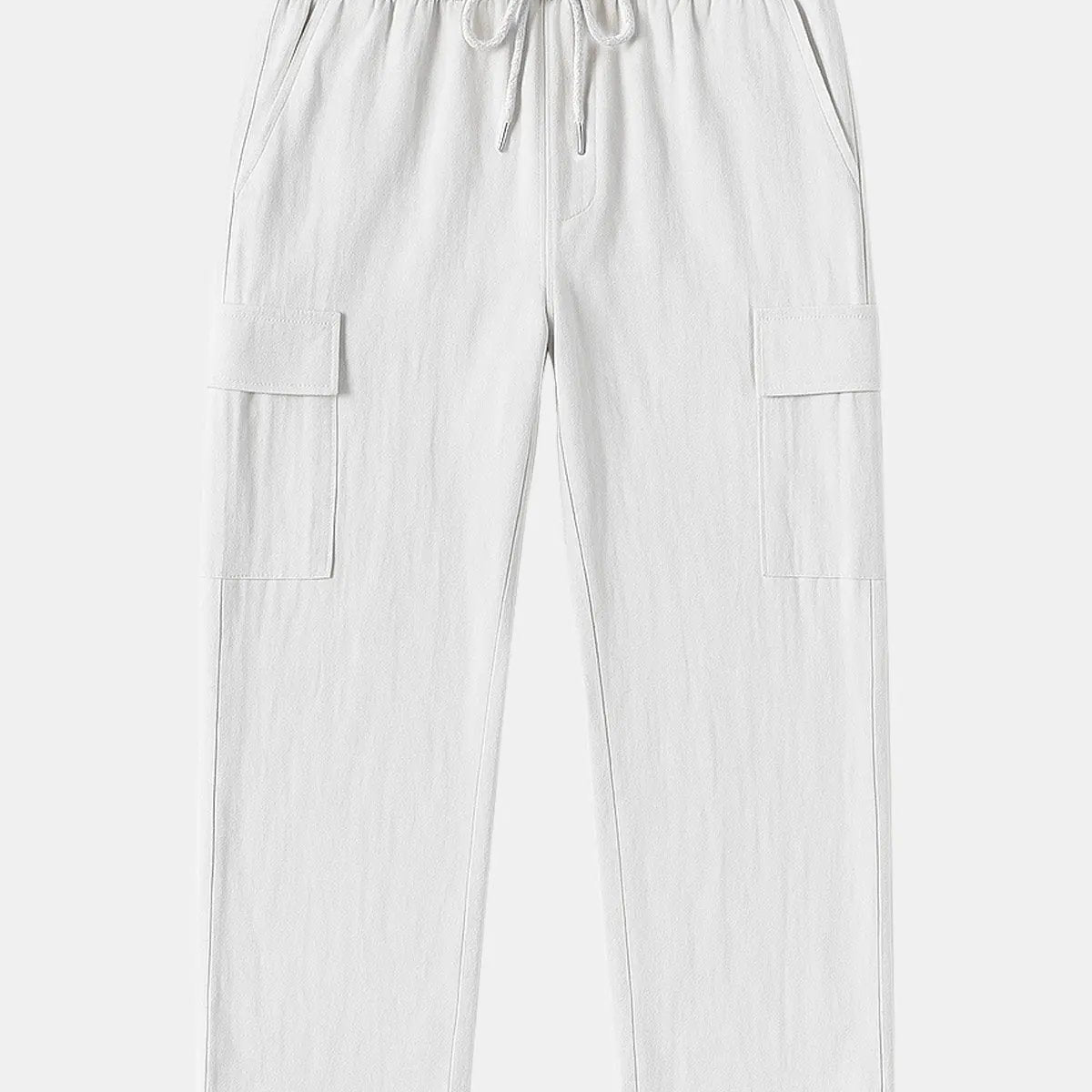 Men's Solid Color Linen Basic Breathable Vacation Cargo Pants Eleven Oasis