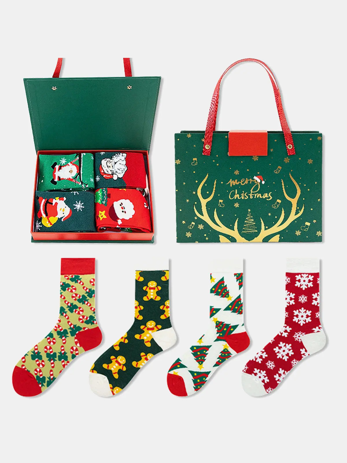Christmas Socks Gift Set (4 Pairs) ElevenOasis