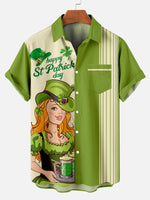 Men’s St. Patrick’s Day Barmaid Short Sleeve Shirt Eleven Oasis