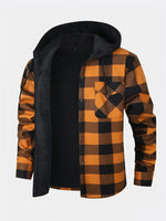Men's Hooded Fleece Lined Flannel Shirt Jacket ElevenOasis