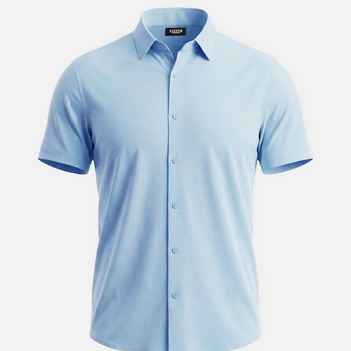 Men's Classic Solid Slim Fit Short Sleeve Shirt Eleven Oasis