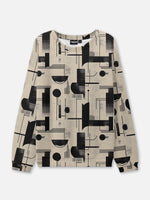 Abstract Pattern Crew Neck Sweatshirt Eleven Oasis