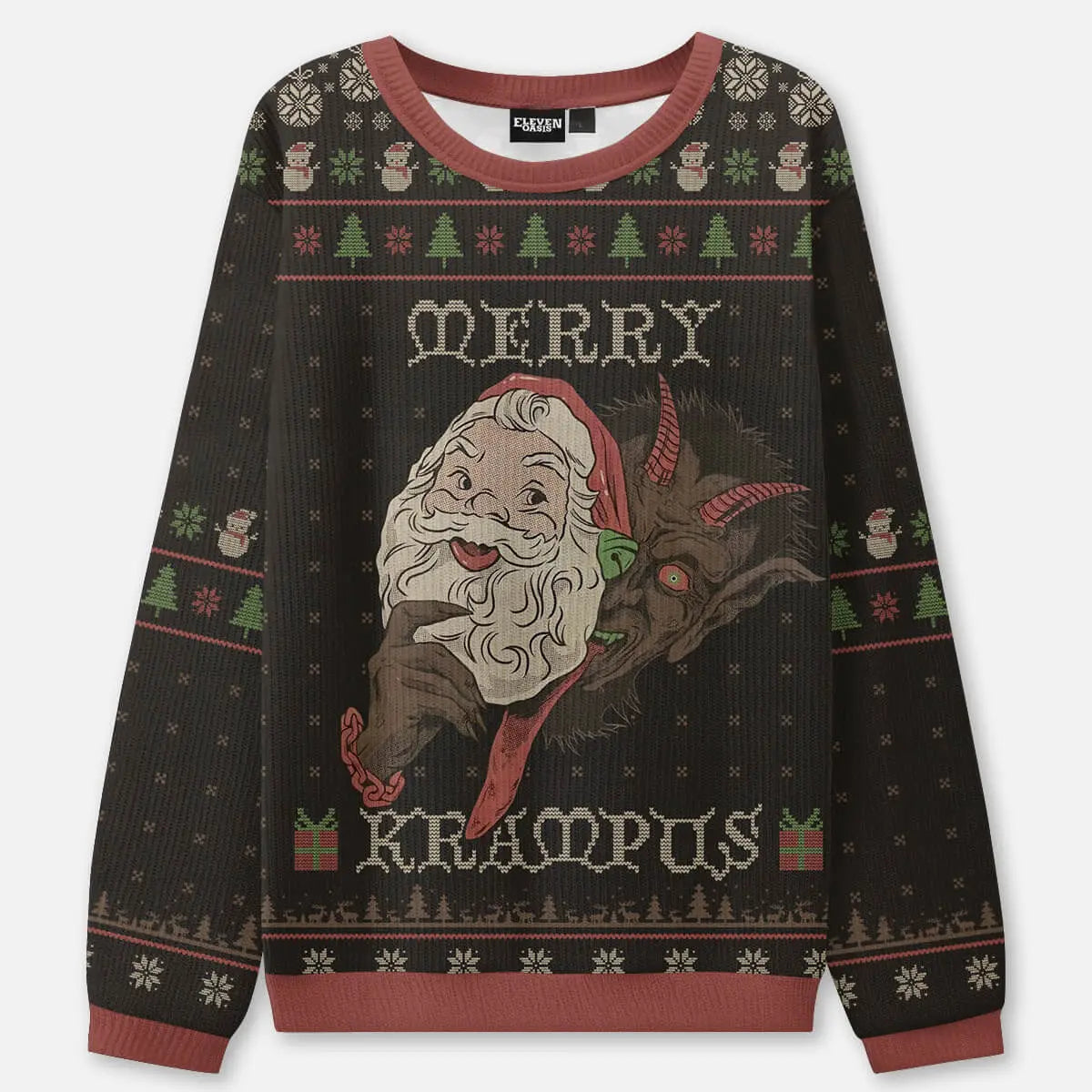 Merry Krampus Vintage Ugly Christmas Sweatshirt ElevenOasis