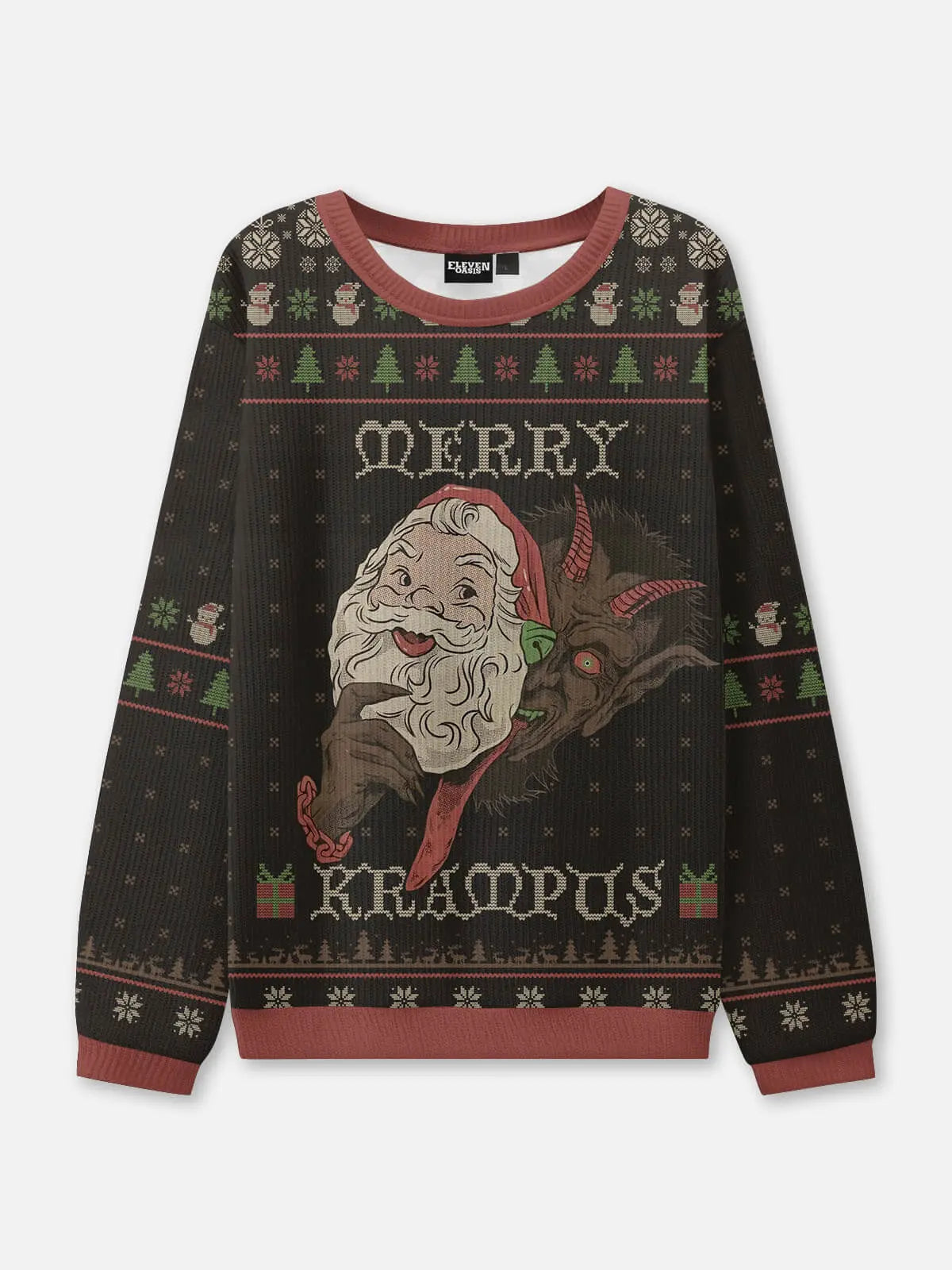 Merry Krampus Vintage Ugly Christmas Sweatshirt ElevenOasis