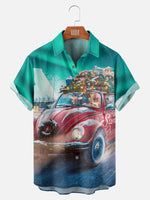 Santa Driving VW Bug With Christmas Tree Short Sleeve Shirt, mens short sleeve shirts??¡ìo?big and tall mens shirts??¡ìo?short sleeve shirts for men??¡ìo?mens 4xl shirts??¡ìo?casual short sleeve shirts