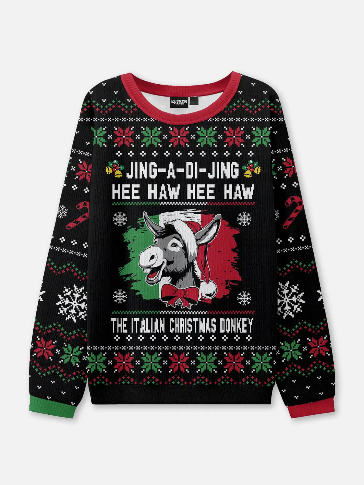 The Italian Christmas Donkey Ugly Christmas Sweatshirt ElevenOasis