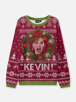 "KEVIN!" Mom Scream Home Alone Ugly Christmas Sweater Eleven Oasis