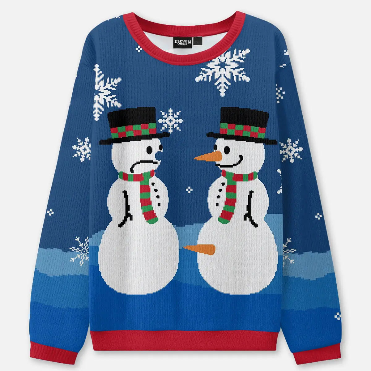 Stolen Carrot Snowman Ugly Christmas Sweatshirt ElevenOasis