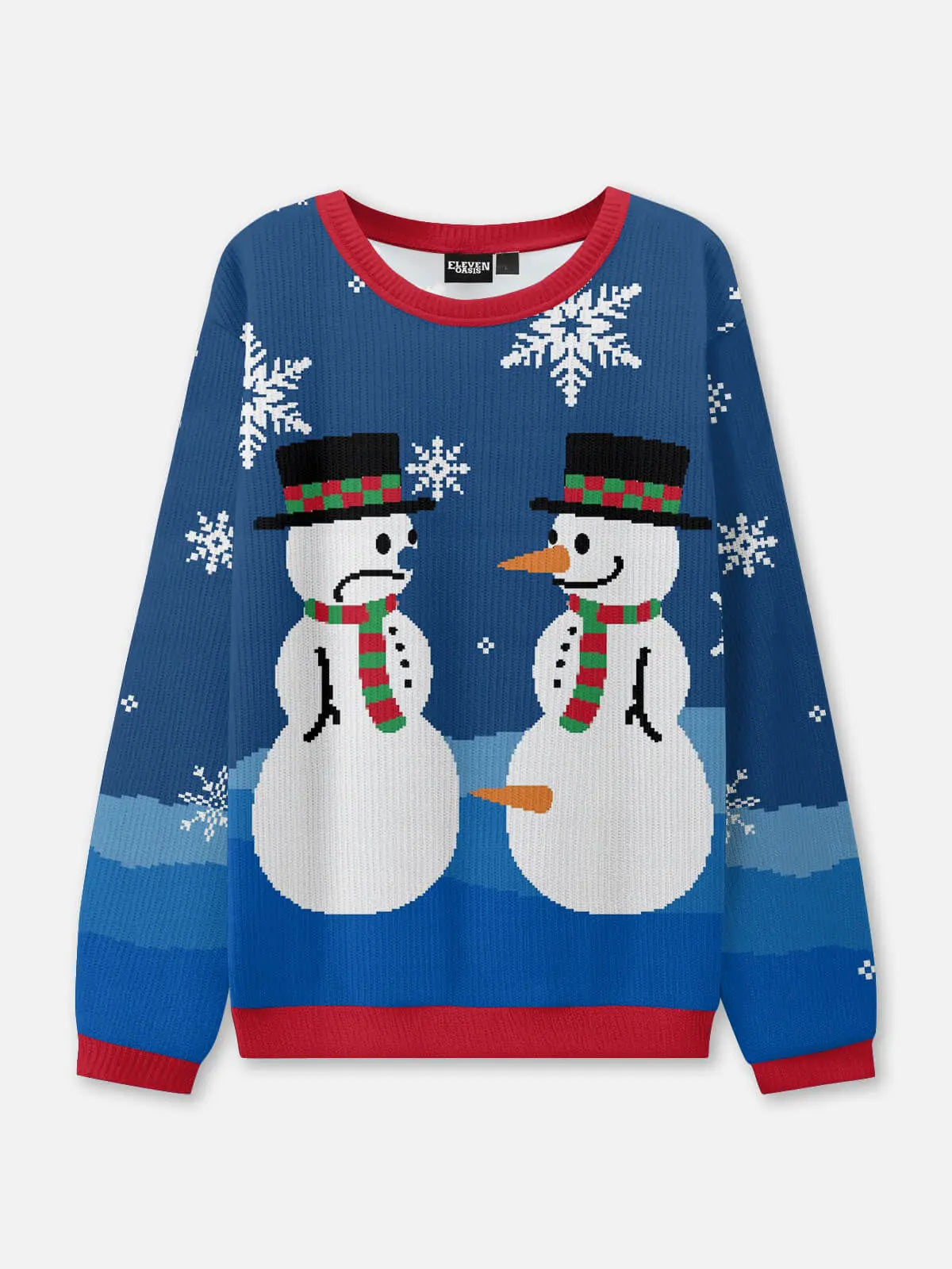 Stolen Carrot Snowman Ugly Christmas Sweatshirt ElevenOasis