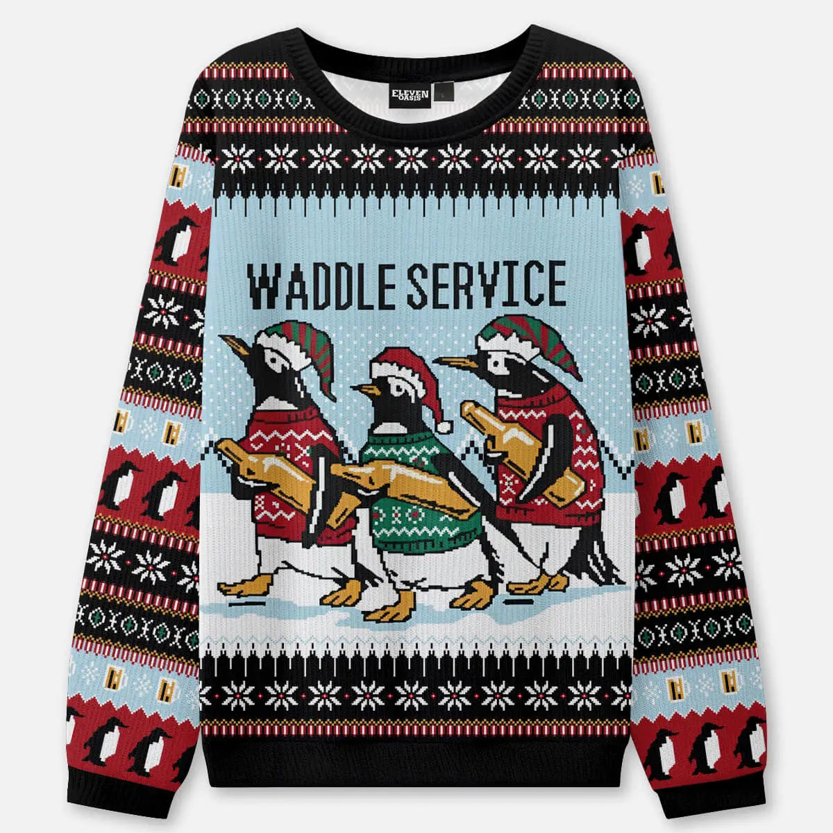 Waddle Service Ugly Christmas Sweatshirt ElevenOasis