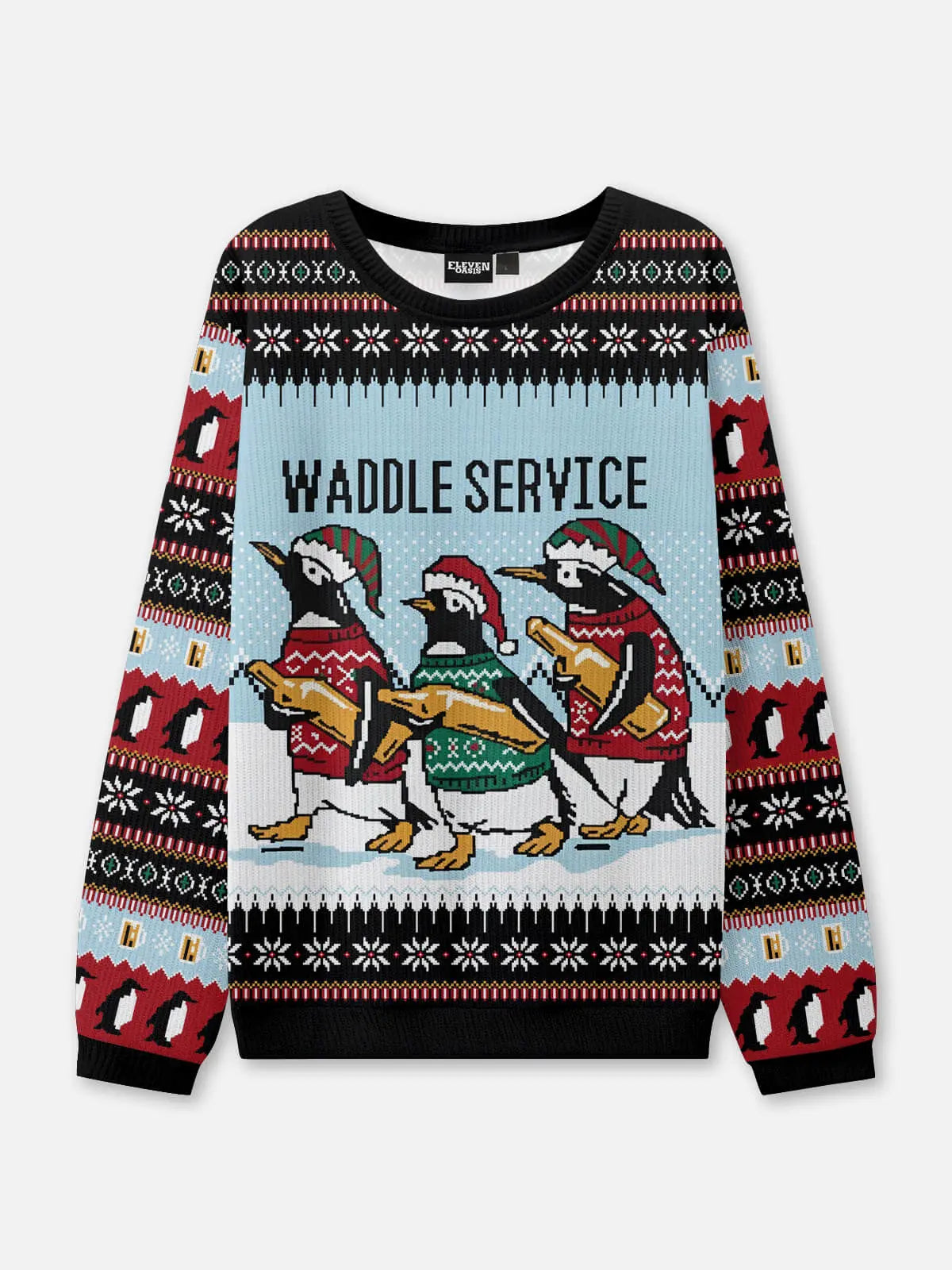 Waddle Service Ugly Christmas Sweatshirt ElevenOasis