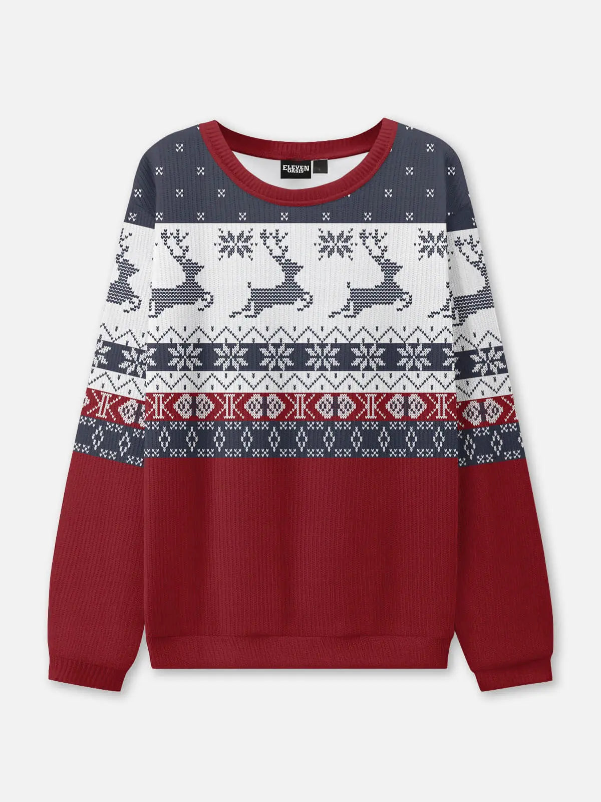Reindeer Fair Isle Classic Christmas Sweatshirt ElevenOasis
