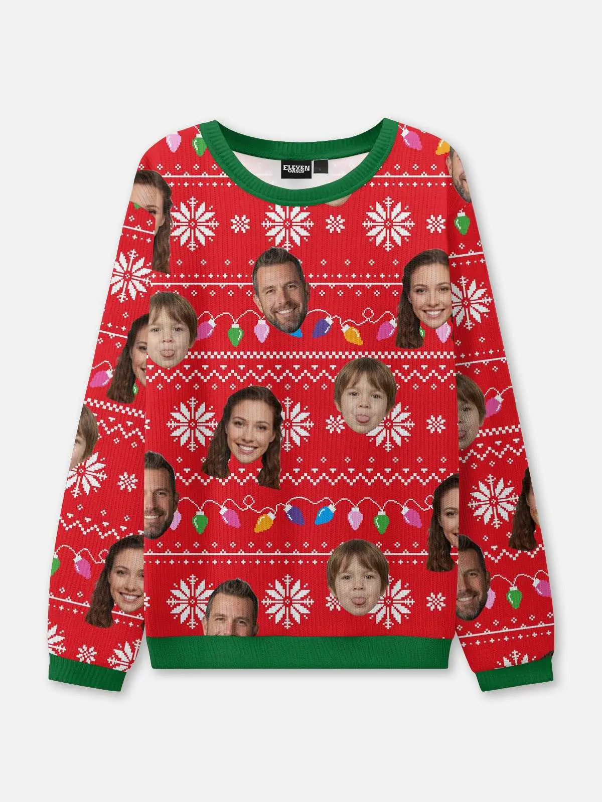 Customizable Face Christmas Lights Ugly Christmas Sweater