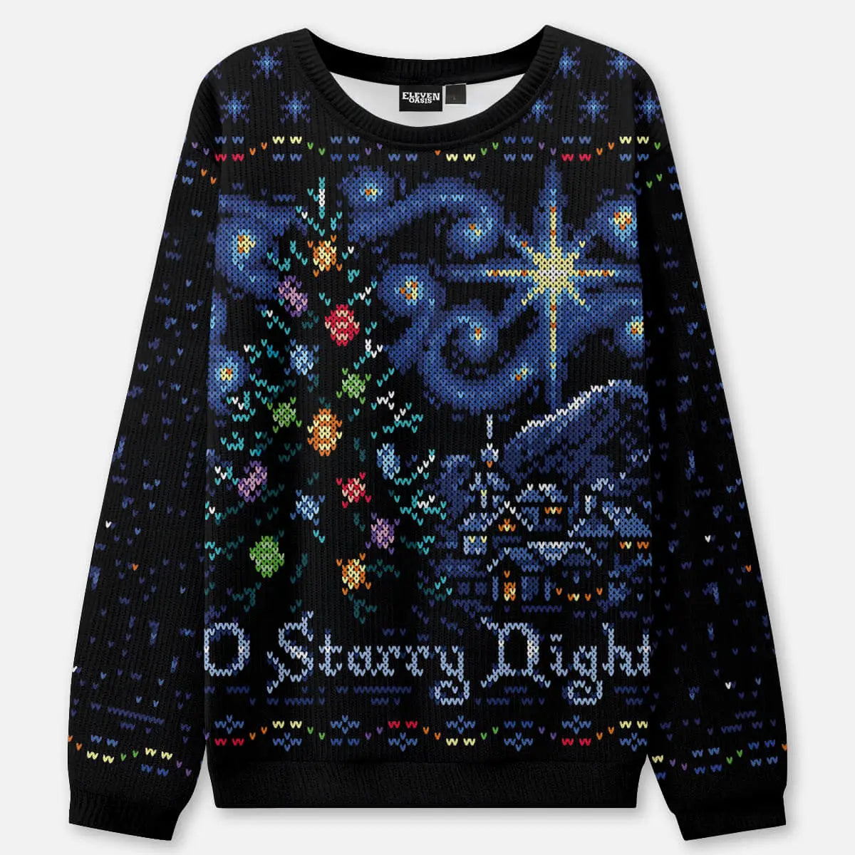 O Starry Night Ugly Christmas Sweatshirt ElevenOasis