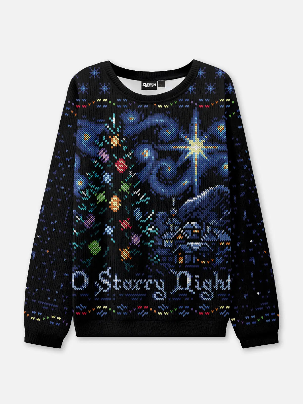 O Starry Night Ugly Christmas Sweatshirt ElevenOasis