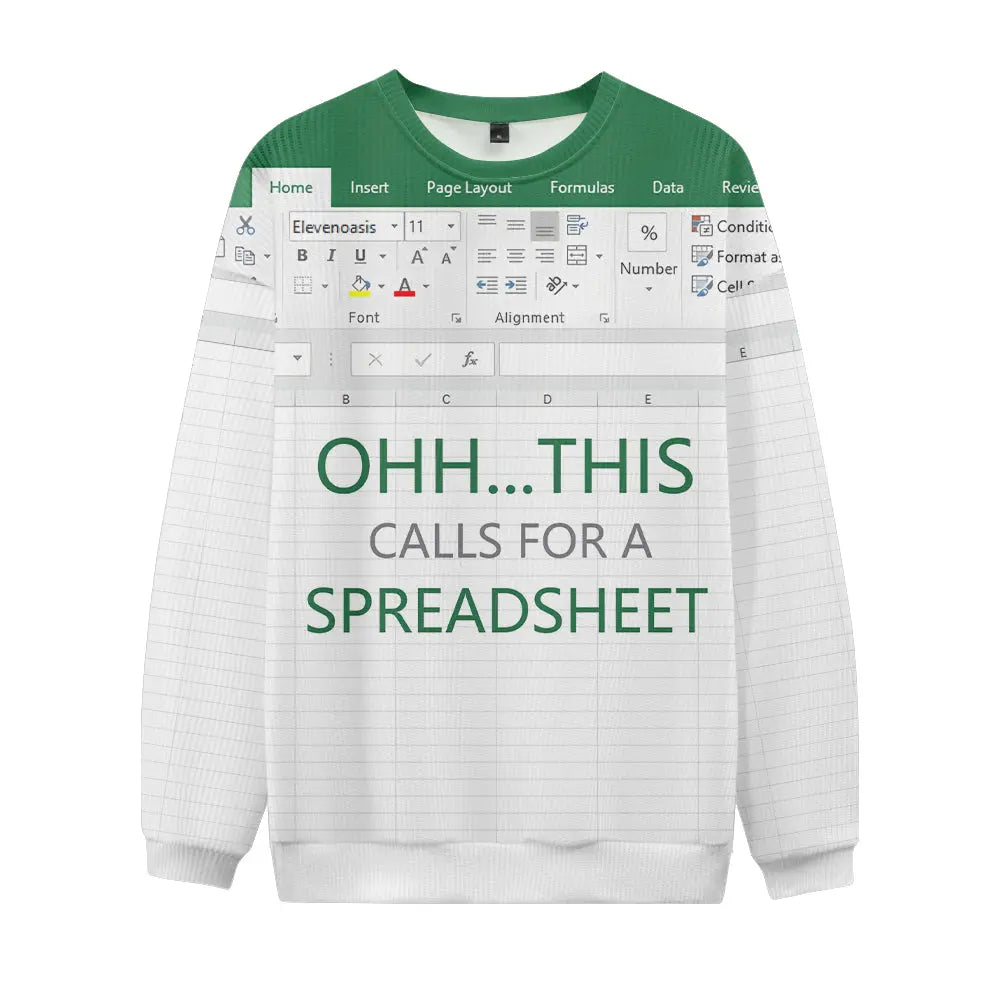 Office Humor Excel Spreadsheet Sweatshirt Eleven Oasis