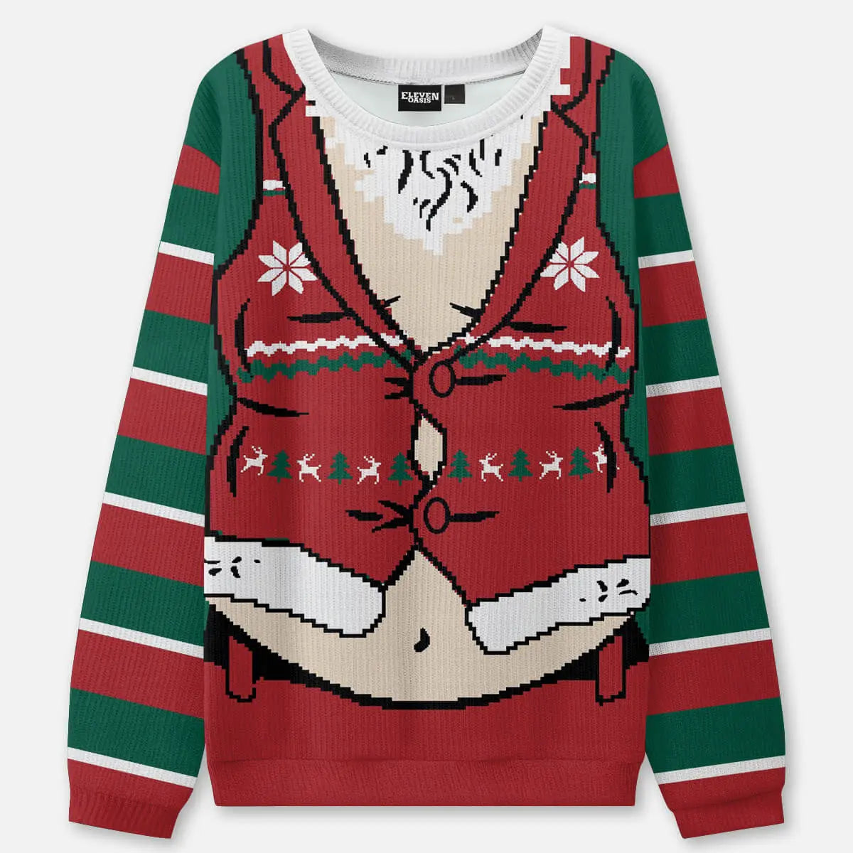Santa Belly Ugly Christmas Sweatshirt ElevenOasis