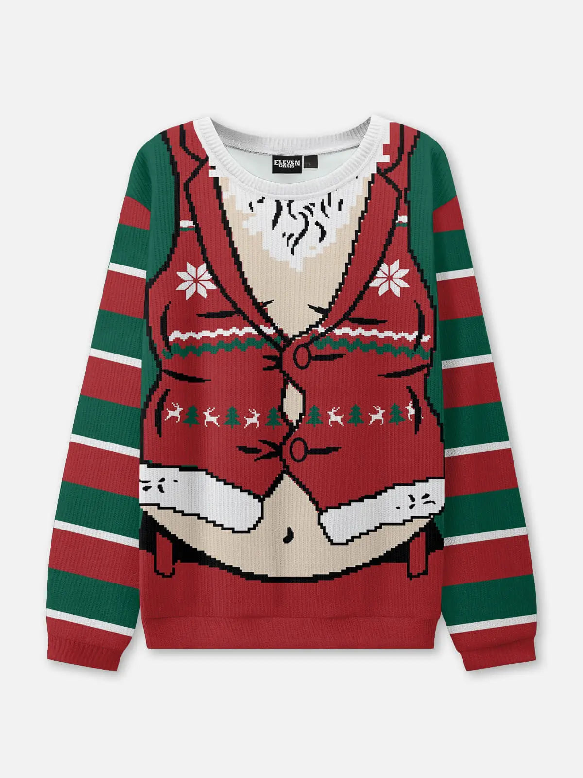 Santa Belly Ugly Christmas Sweatshirt ElevenOasis