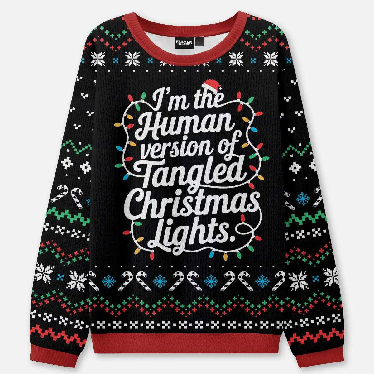 Tangled Christmas Lights Ugly Christmas Sweatshirt