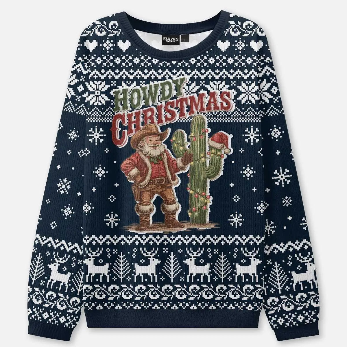 Ugly Christmas Cowboy Cat Meowdy Sweatshirt