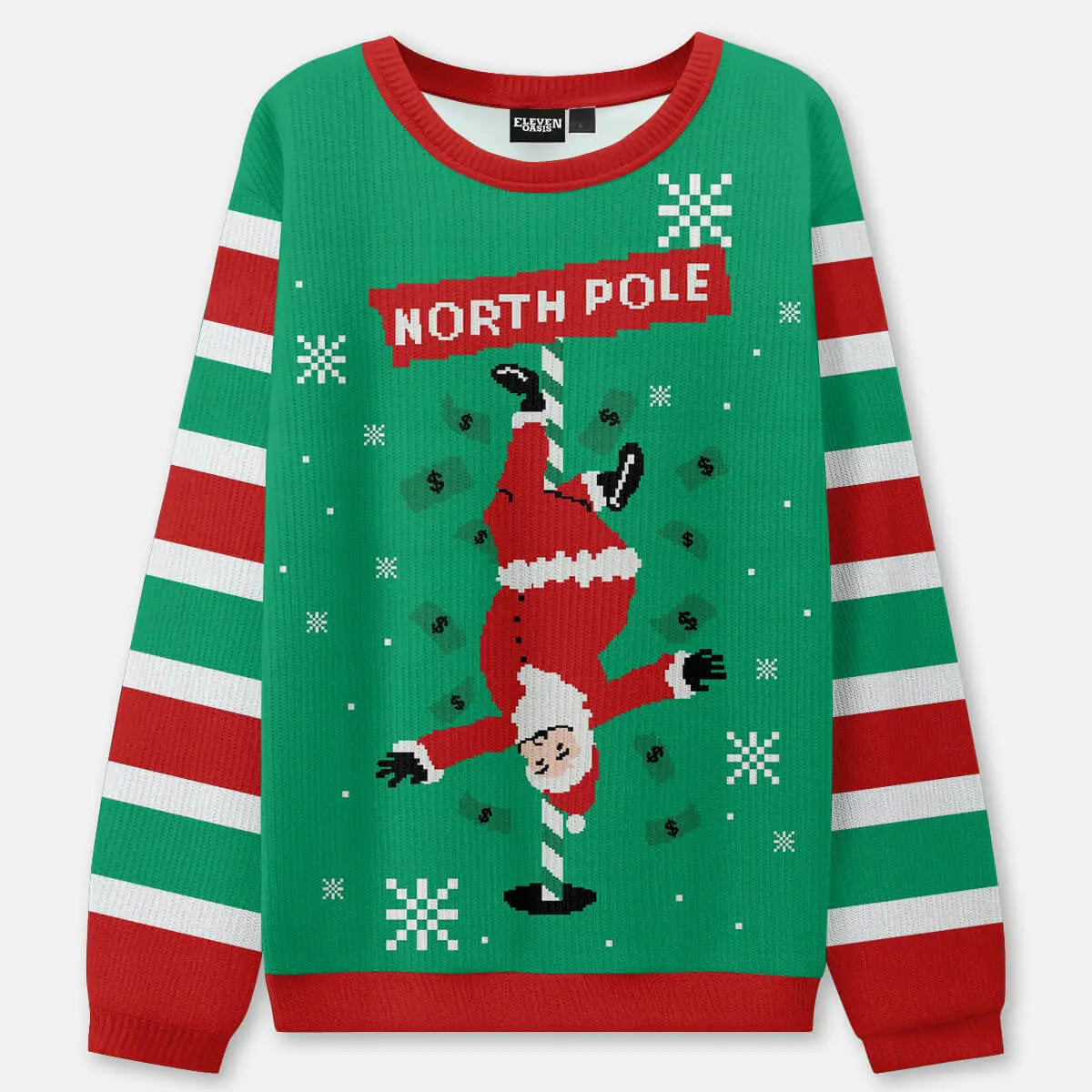 North Pole Santa Christmas Sweatshirt ElevenOasis