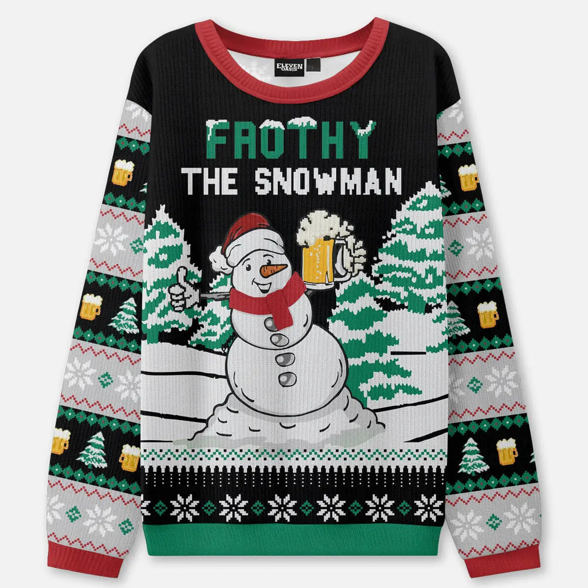 Frothy the Snowman Ugly Christmas Sweatshirt ElevenOasis