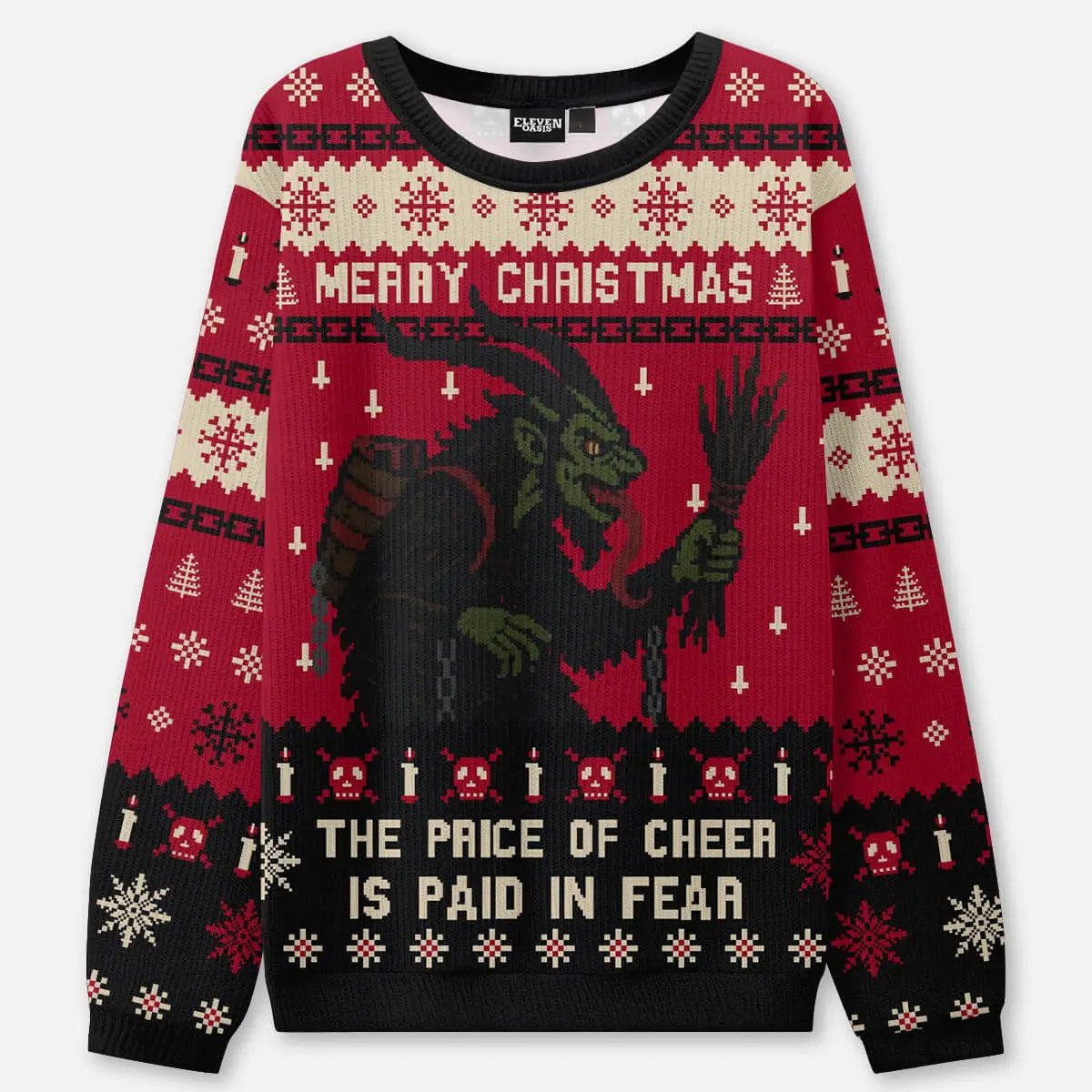 Krampus Cheer Ugly Christmas Sweatshirt ElevenOasis